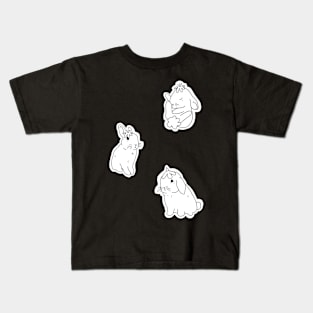 Flower bunnies stickers Kids T-Shirt